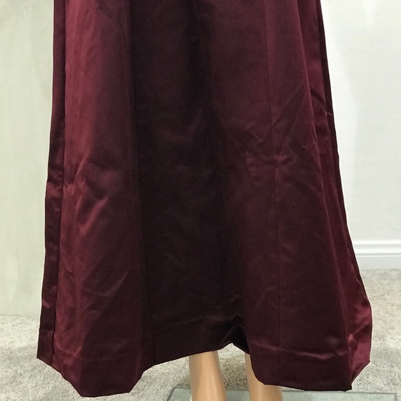 Merlot Red Long Train Mermaid Gown Cocktail Dress - Picture 7 of 14